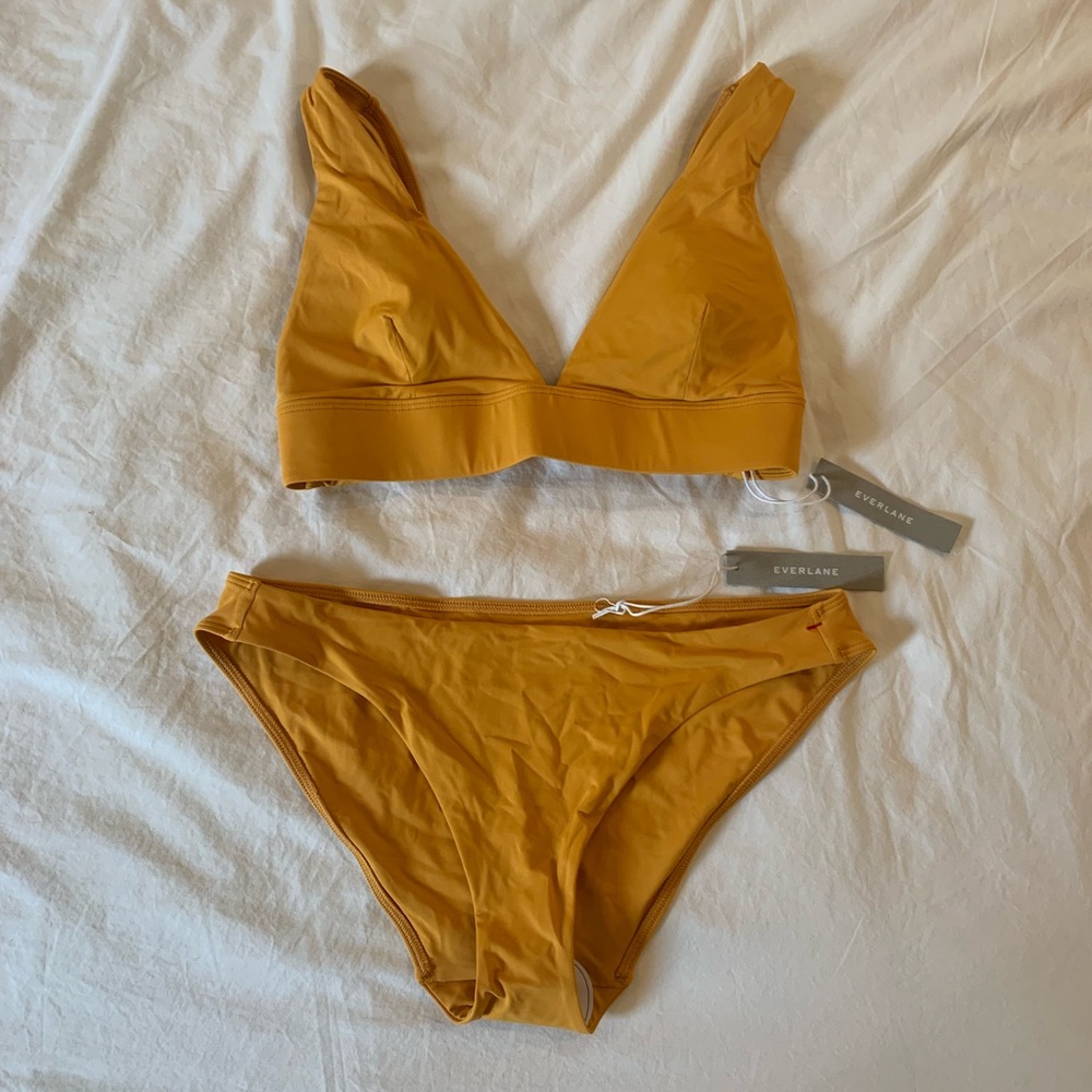 Everlane Yellow Bikini Swim Suit Top and Bottom